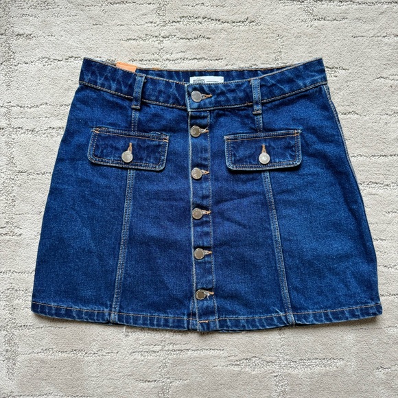✨ Zara Authentic Denim Button Down High Rise Blue Jean Skirt - Picture 4 of 10